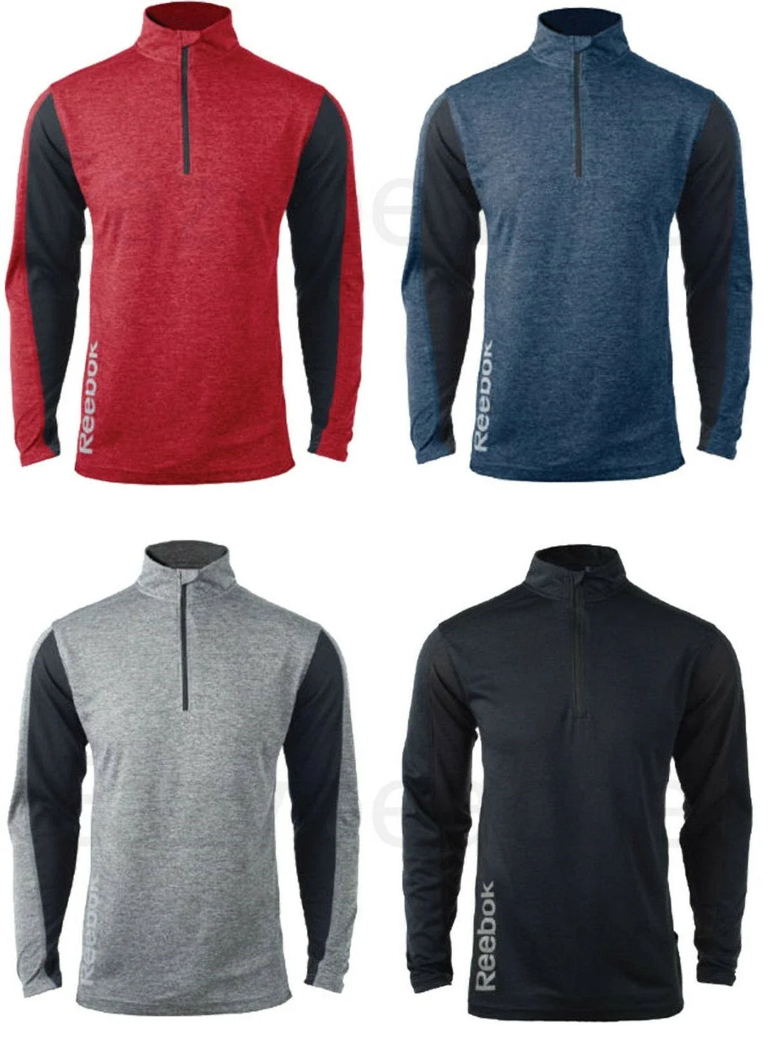 Reebok Men's Sport Top, 1/4 Zip, S-3XL, 4XL, 5XL, Soccer, Golf , Dri-FIT JACKET Unisex , , , Long Sleeve Tee