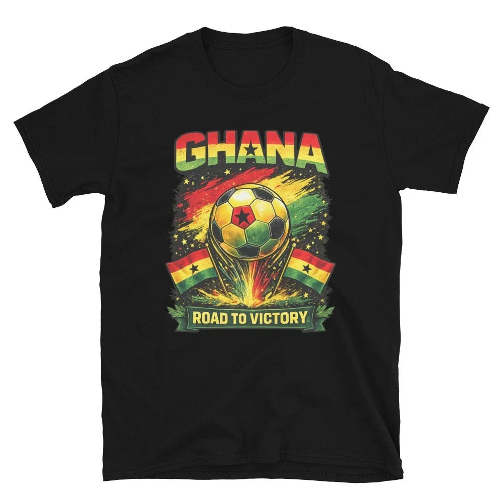 Ghana Road to Victory World Cup Fan | Ghana Soccer Supporter Tee Unisex Unisex , , , Long Sleeve Tee