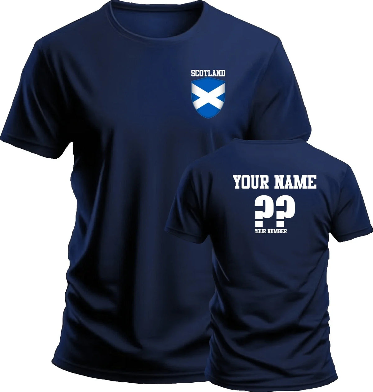Personalise Scotland Football Soccer Fan Sports Costume Flag Badge Top Unisex , , , Long Sleeve Tee