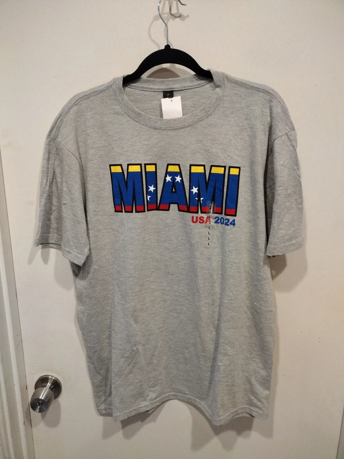 NWT Point Miami USA 2024 Venezuela Soccer Fan Men's Sz L-Casual Unisex , , , Long Sleeve Tee