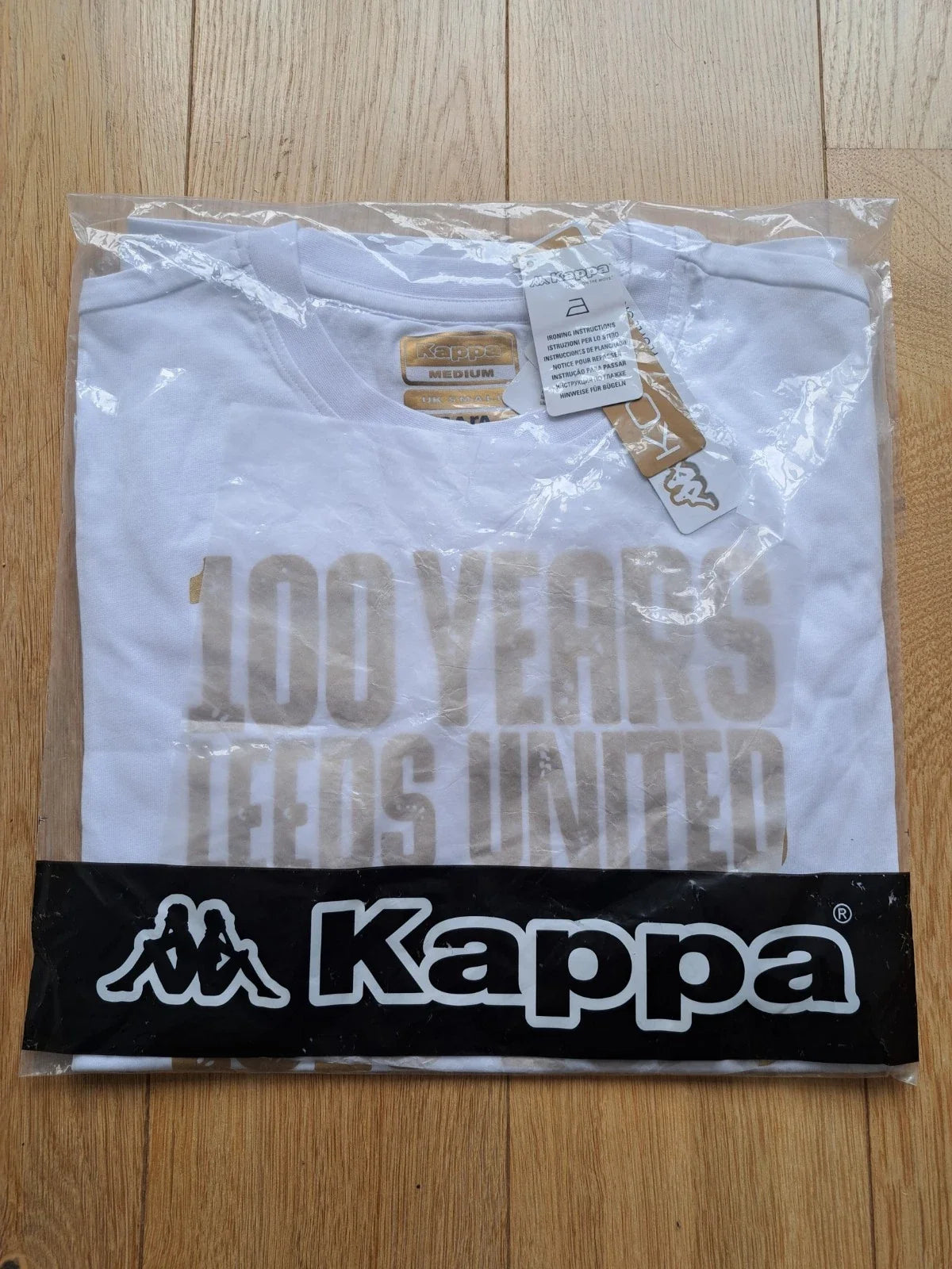 Leeds United Kappa Size S 100 Years Fan Football Shirt Soccer Gold BNWT Unisex , , , Long Sleeve Tee
