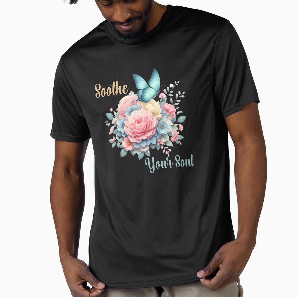 SOOTHE YOUR SOUL, FLORAL BUTTERFLY MENTAL HEALTH QUOTES, SELF LOVE QUOTES by PRINYOS