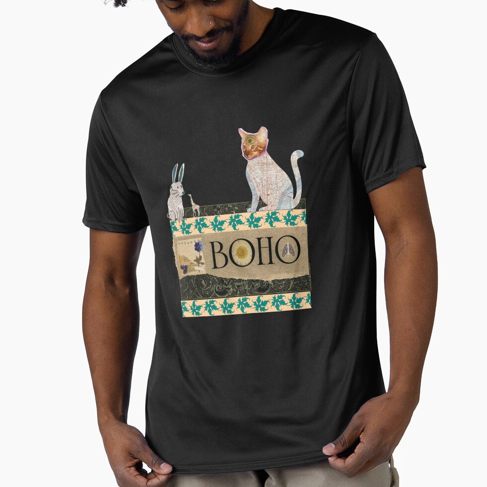 Elegant Boho Animal Collage T-Shirt - BOHO by GorinART