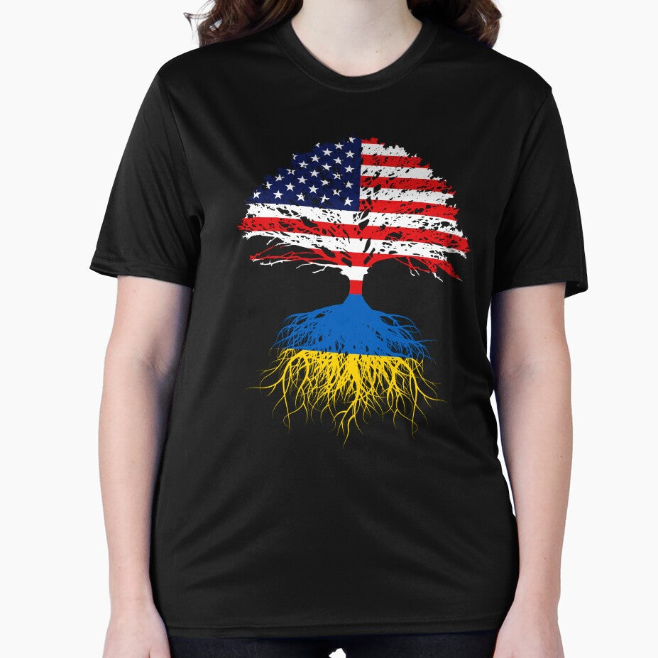 Ukrainian Roots American Grown Ukraine USA America Flags  Art Design Gift Men Women Kids US Naturalization Ceremony by maindeals