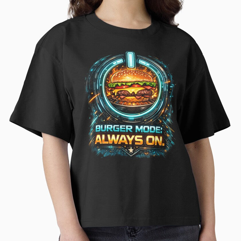 Burger Mode Always On: Neon Tech Cyberpunk Gaming Lifestyle by irfanshikh