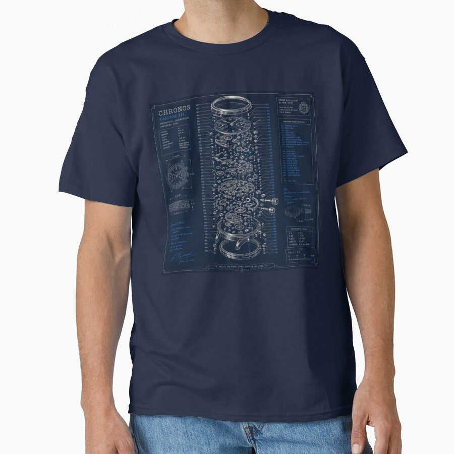 Blueprint | Vintage Technical Drawing Graphic T-Shirt for Designers & Engineers by rushaib