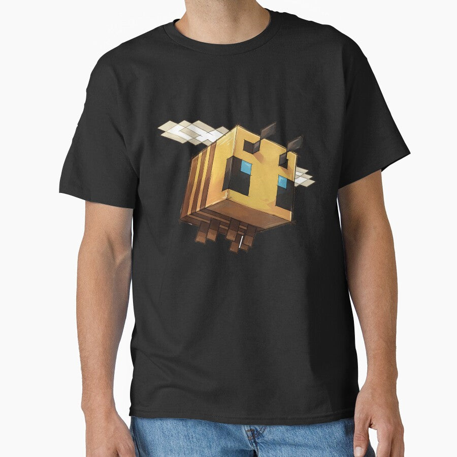 Cute Pixel Art Cube Bee - Retro Gaming Aesthetic by Andruzito