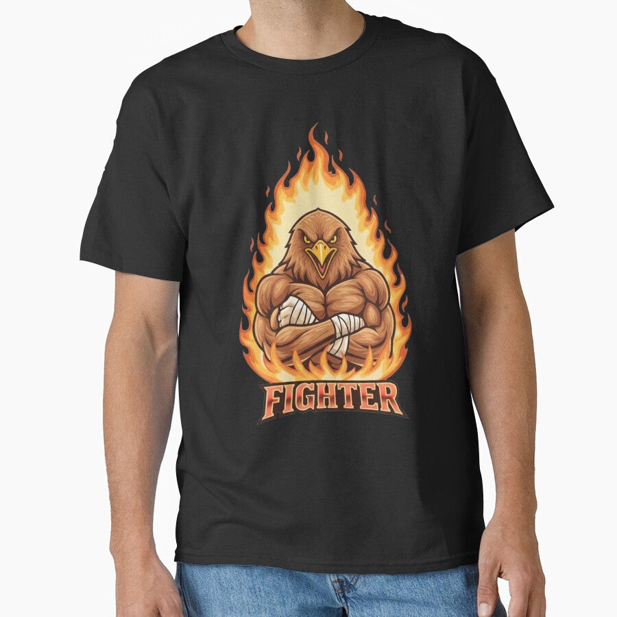 Fiery Eagle Fighter Mascot Gaming Design by Omar-2D