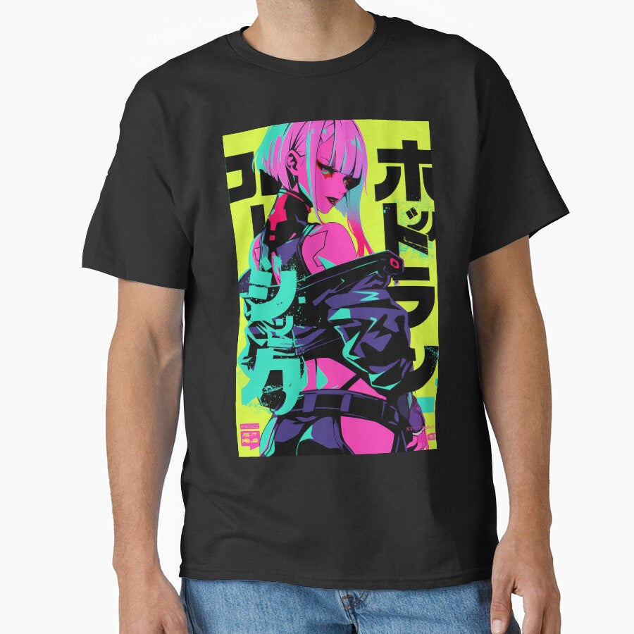 Neon Cyberpunk Lucy Halftone by AnimeArsenalPrints