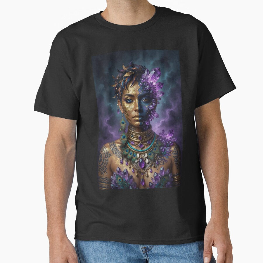 Amethyst Tribal Boho Goddess | Mystical Crystal Spirit Art by Ruta