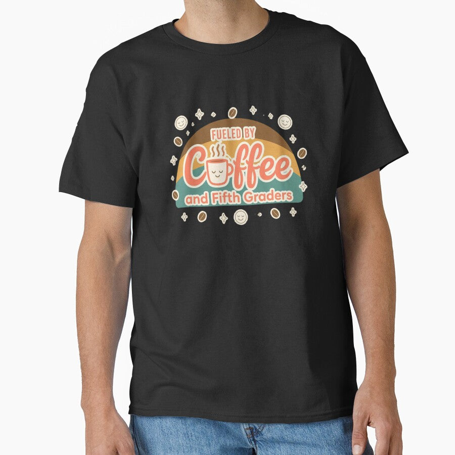 Retro Fueled By Coffee and Fifth Graders Teacher Coffee Mug by FestivityFinds