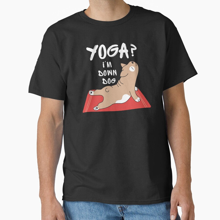 Yoga I'm Down Dog Essential T-Shirt by padeddesignart