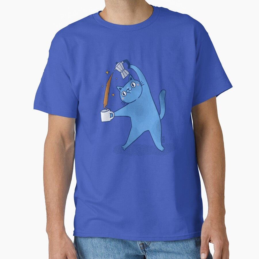 Blue Coffee Cat by taniasamoshkina