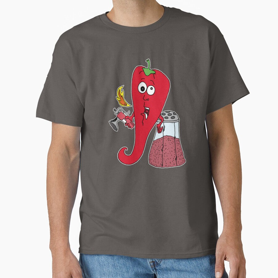 Funny Chili Pepper Spicy Hot Food Pun Extinguisher Meme by MyxaART