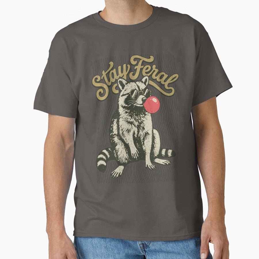 Stay Feral Retro Bubblegum Raccoon by AwesomeBeyondLimits