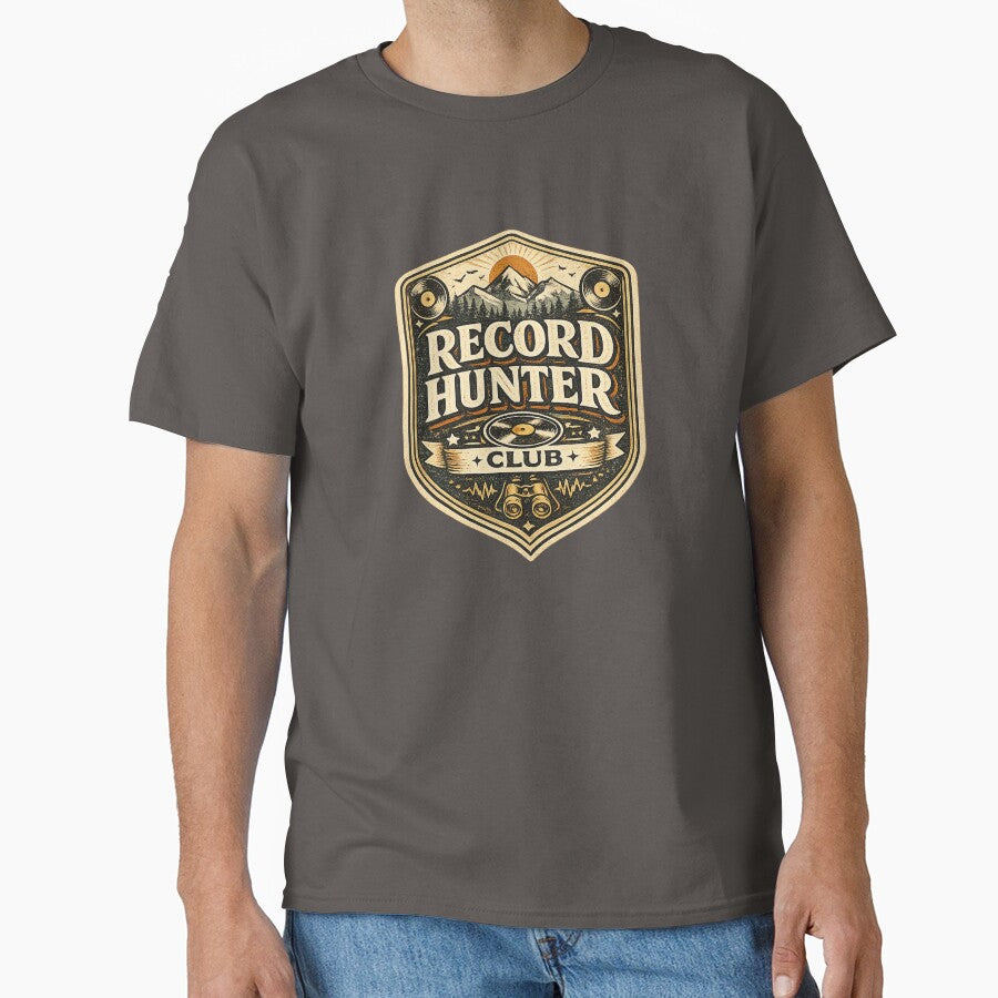 Record Hunter Club – Vintage Vinyl Adventure Badge by Golden Era Studio