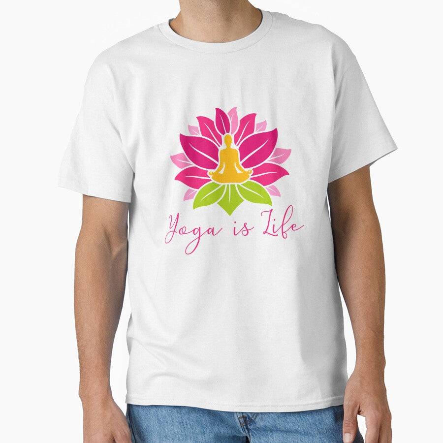 Lotus Padmasana Yoga is Life by Khushi Graphics