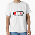 Social Battery 3% — Funny Introvert Battery Minimal by SOW