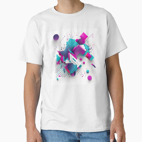 3D Geometric Neon Splash Abstract Art by PaintbrushPlace