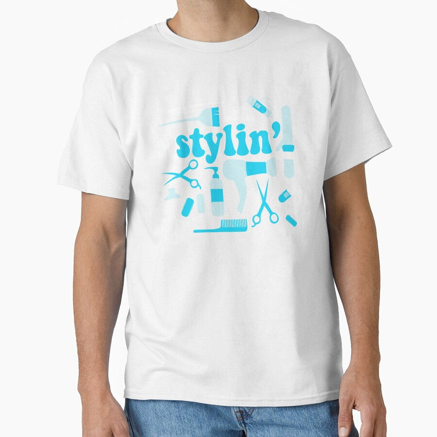 Stylin' Blue Hair Stylist Salon Barber Curling Iron Blow Dryer Styling Tools by Art by Jess