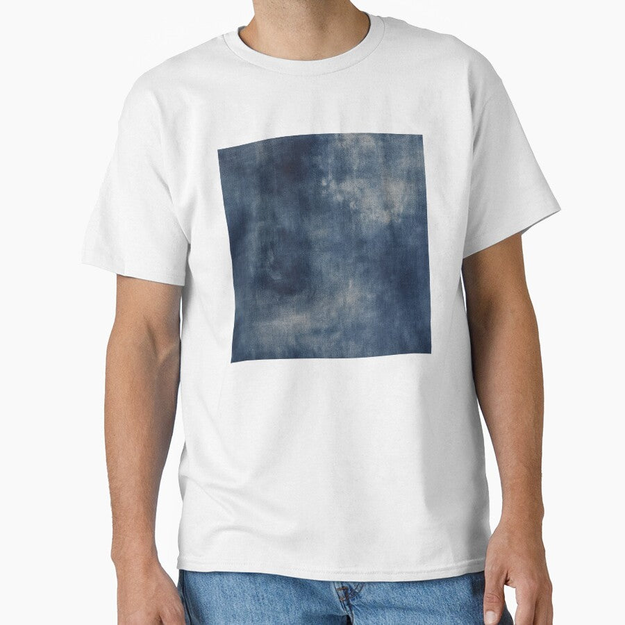 Washed Indigo Cotton Textile Abstract Pattern by frumixart