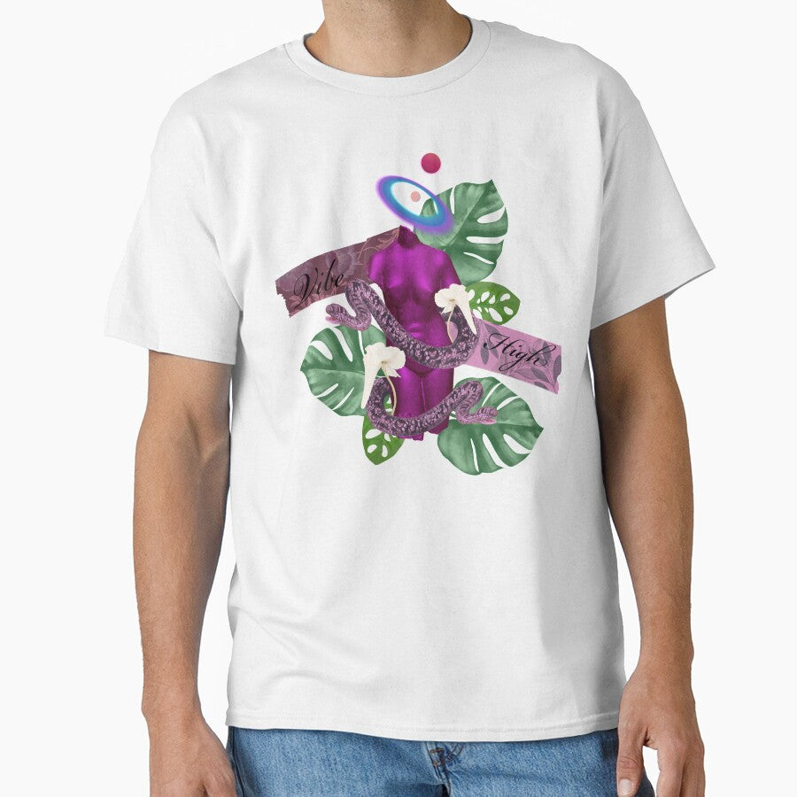 Vibe high Greek  stone and nature with snakes and trippy flower 3 purple by VantaTheArtist