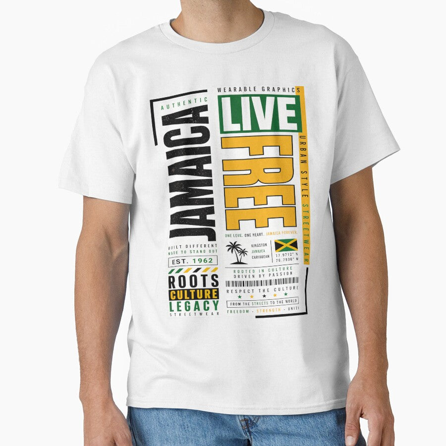 Jamaica Live Free Urban Style Streetwear by KLERIKSTORE Unisex , , , Long Sleeve Tee