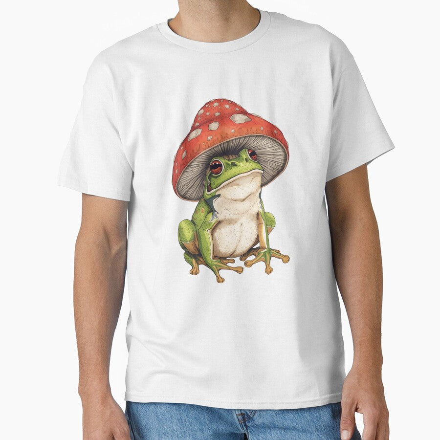 Cute Frog with Mushroom Hat – Cute Cottagecore Frog Design by Kayshies8120