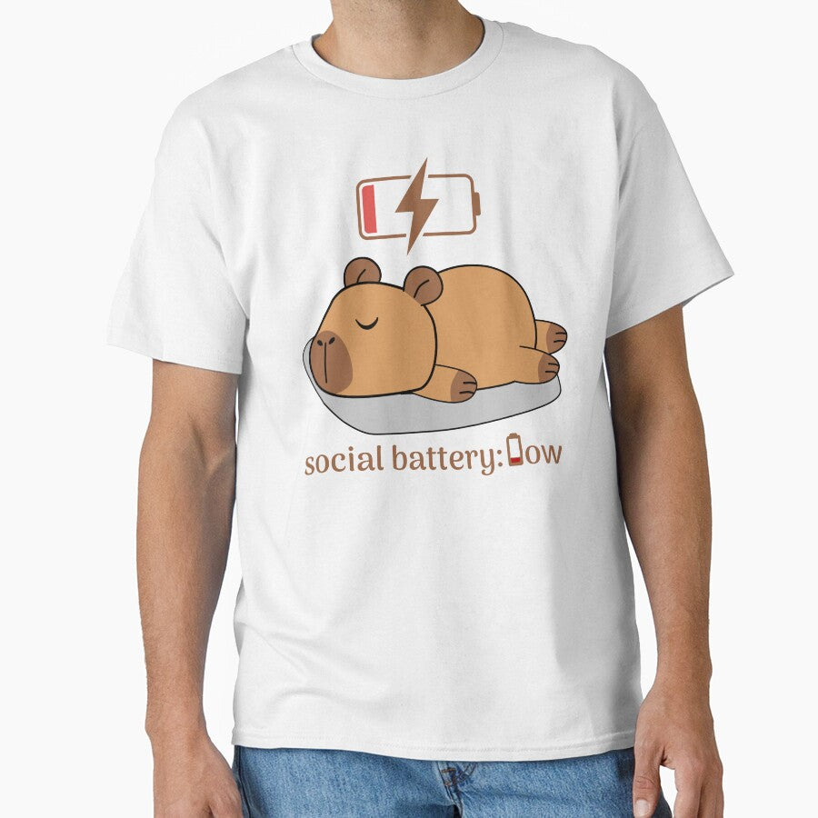 Social Battery: Low - Sleepy Capybara by CyrilloArt