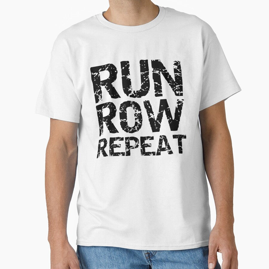 Vintage Run Row Repeat Funny Workout Quote by TNDesignStudio