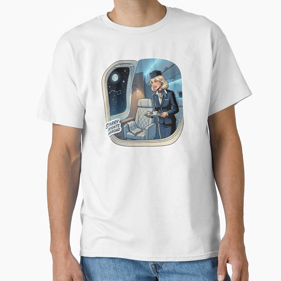 Scandinavian Stewardess Retro Airline Travel Aesthetic Minimal Flight Attendant Design by VectorJoy