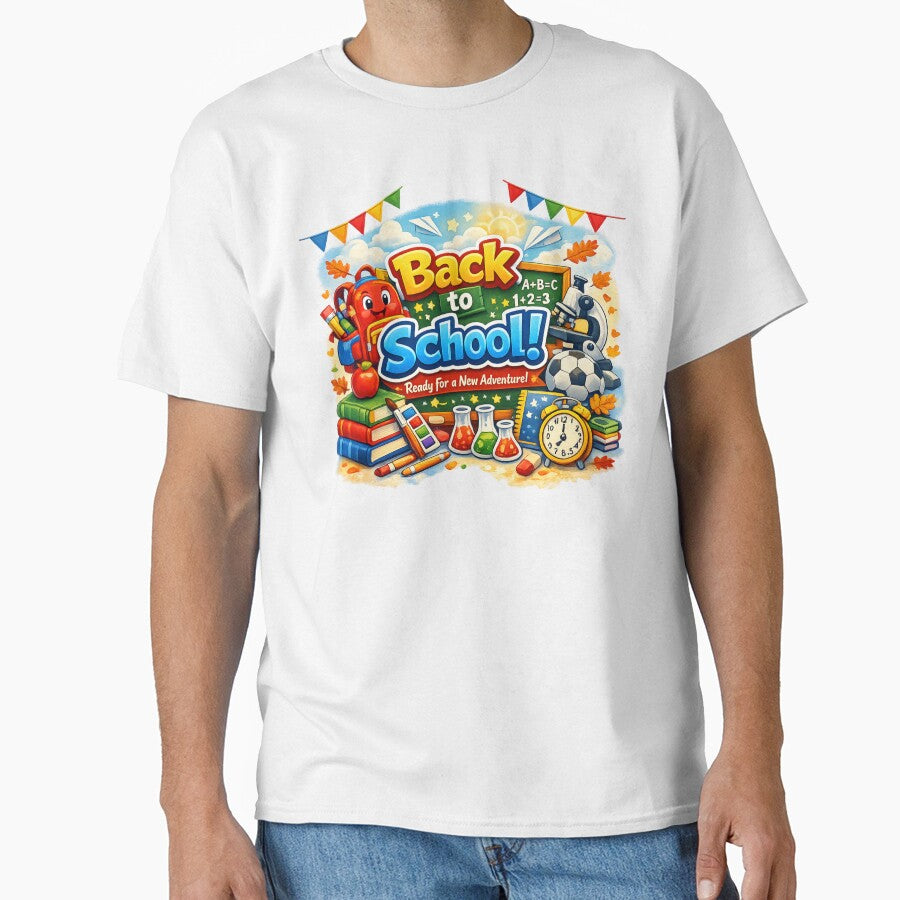 Back to School Ready for a New Adventure Cute Cartoon Art by GUINewAlex Unisex , , , Long Sleeve Tee