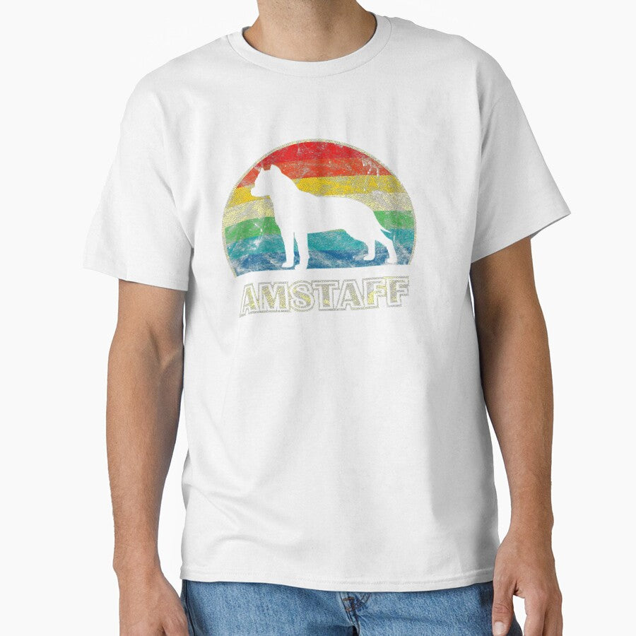 Amstaff Vintage Style Dog Love Tee Gift Love by BargerStore