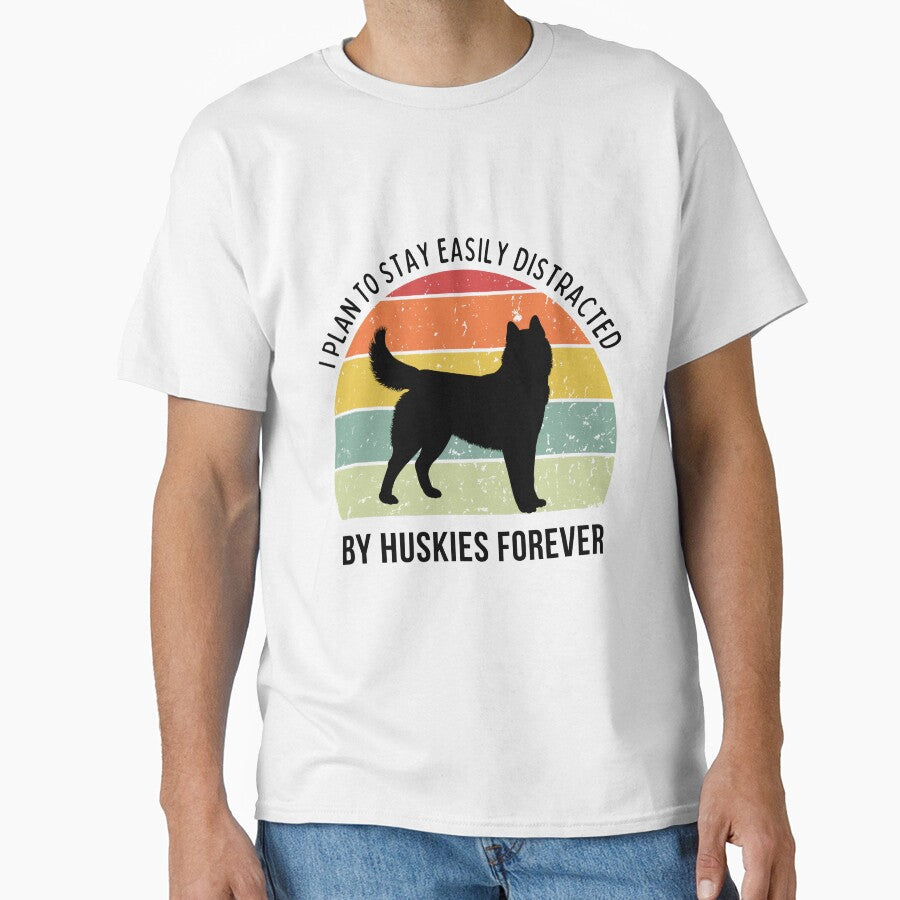 Cute Husky dog breed Retro Sunset design - black text by 29Bumblebee