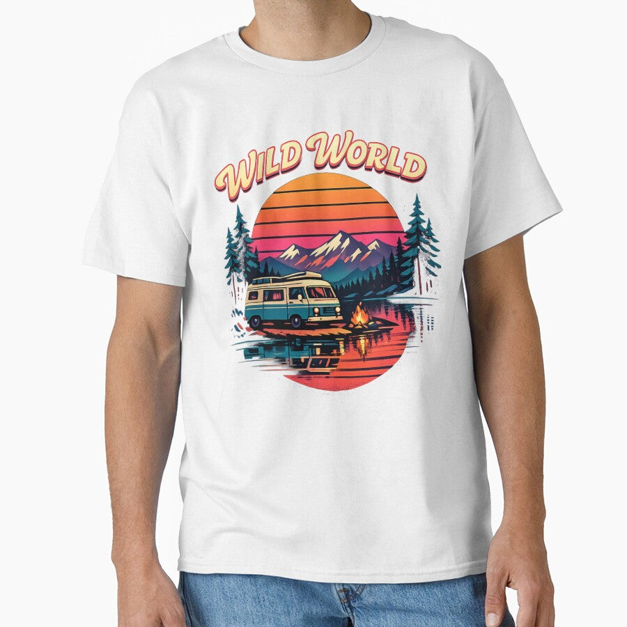 Vintage Camping Adventure – Retro Mountain Camp & Campfire by Cavalier-org
