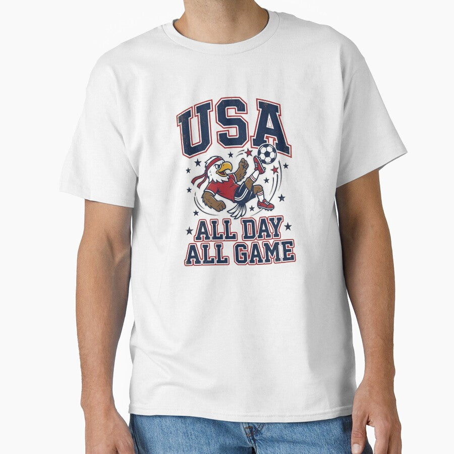 USA All Day All Game Soccer World Cup 2026 Eagle by PlushFutura Unisex , , , Long Sleeve Tee