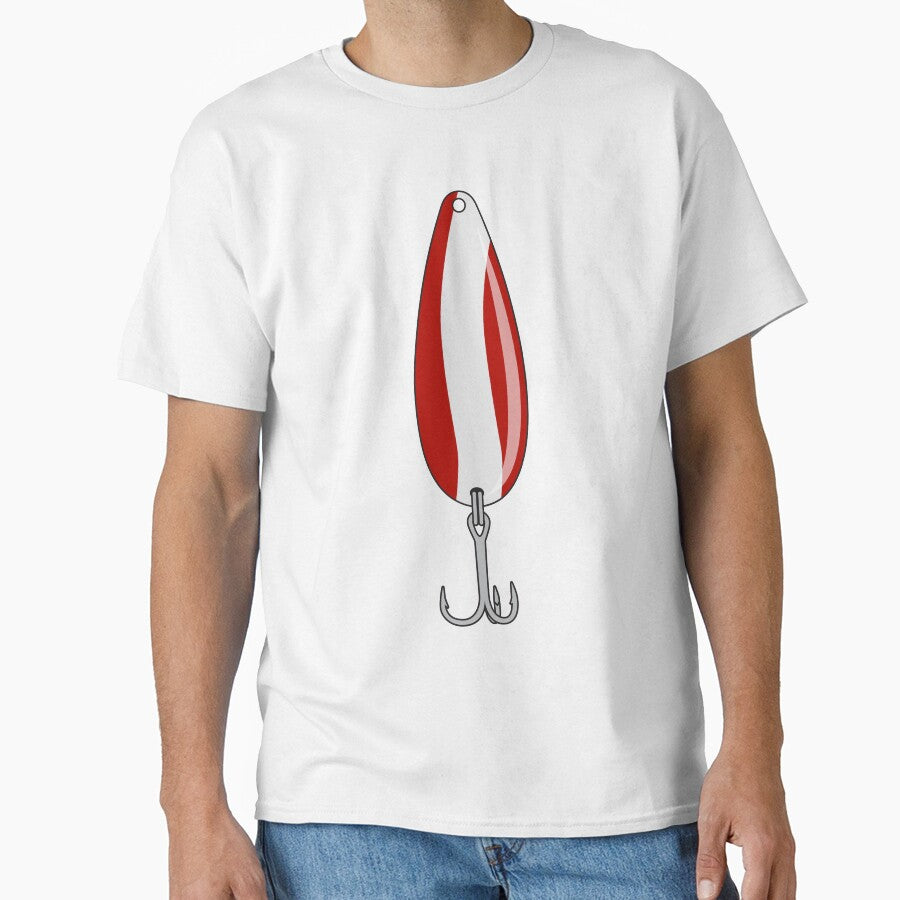 Classic Spoon Fishing Lure - Red White Stripe by BlueSkyTheory