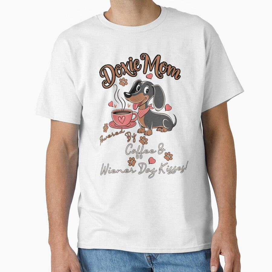 Dachshund Funny Doxie Mom Powered By Coffee & Wiener Dog by Cute & Sassy Custom Gifting Boutiques
