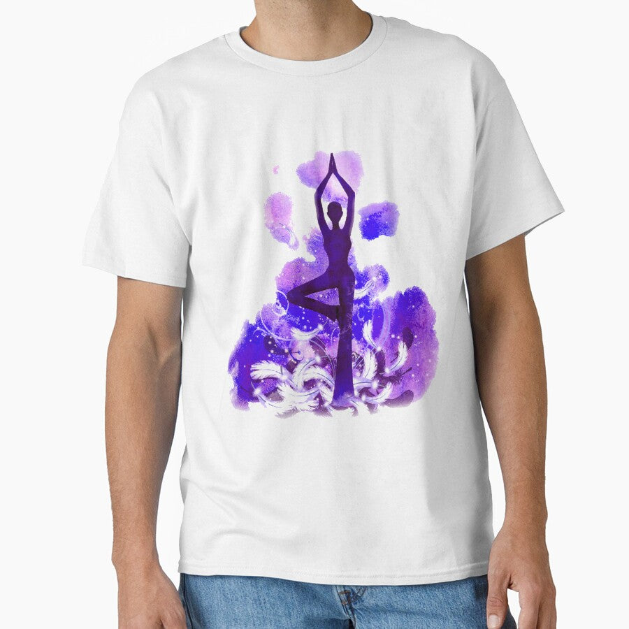 The yoga tree pose in violet color by munaykidisenios