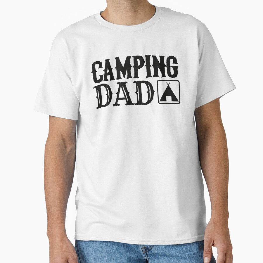 Camping Dad Fun Camping Black Text Design by TrulyEpoque