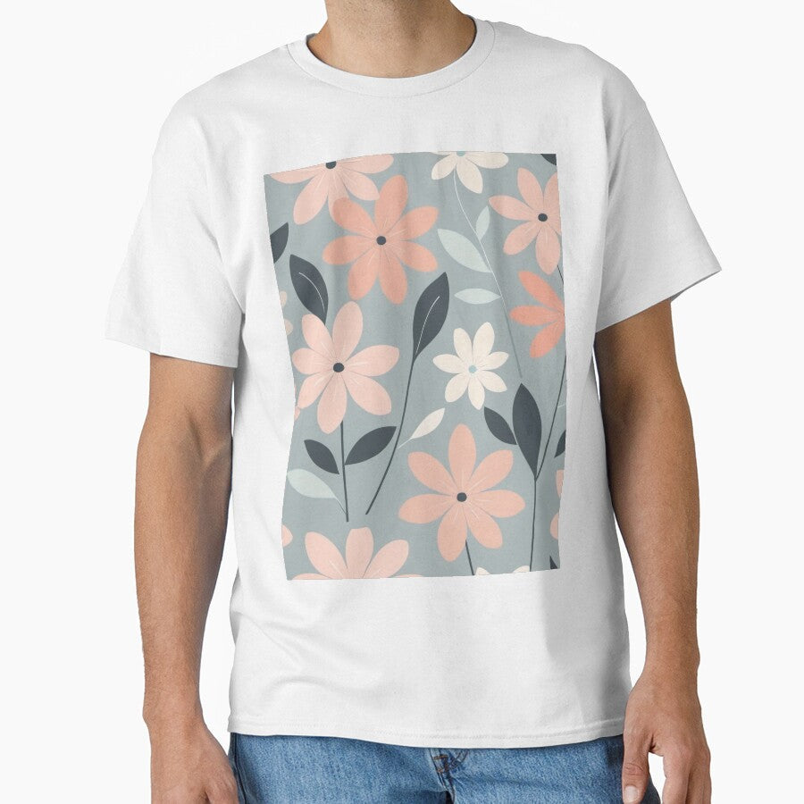 Minimalist Modern Floral Pattern by SeamPix Unisex , , , Long Sleeve Tee