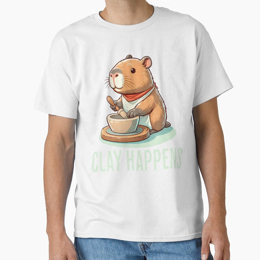 Clay Happens - Funny Capybara Pottery Ceramics Artist by AlbertaDana