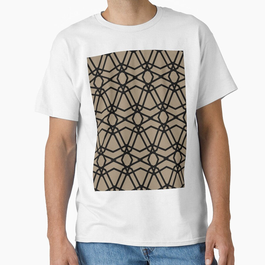 Black and Brown Line Geometric Pattern Pairs DE 2022 Trending Color Tuscan Mosaic DE6208 by ColorOfTheYears