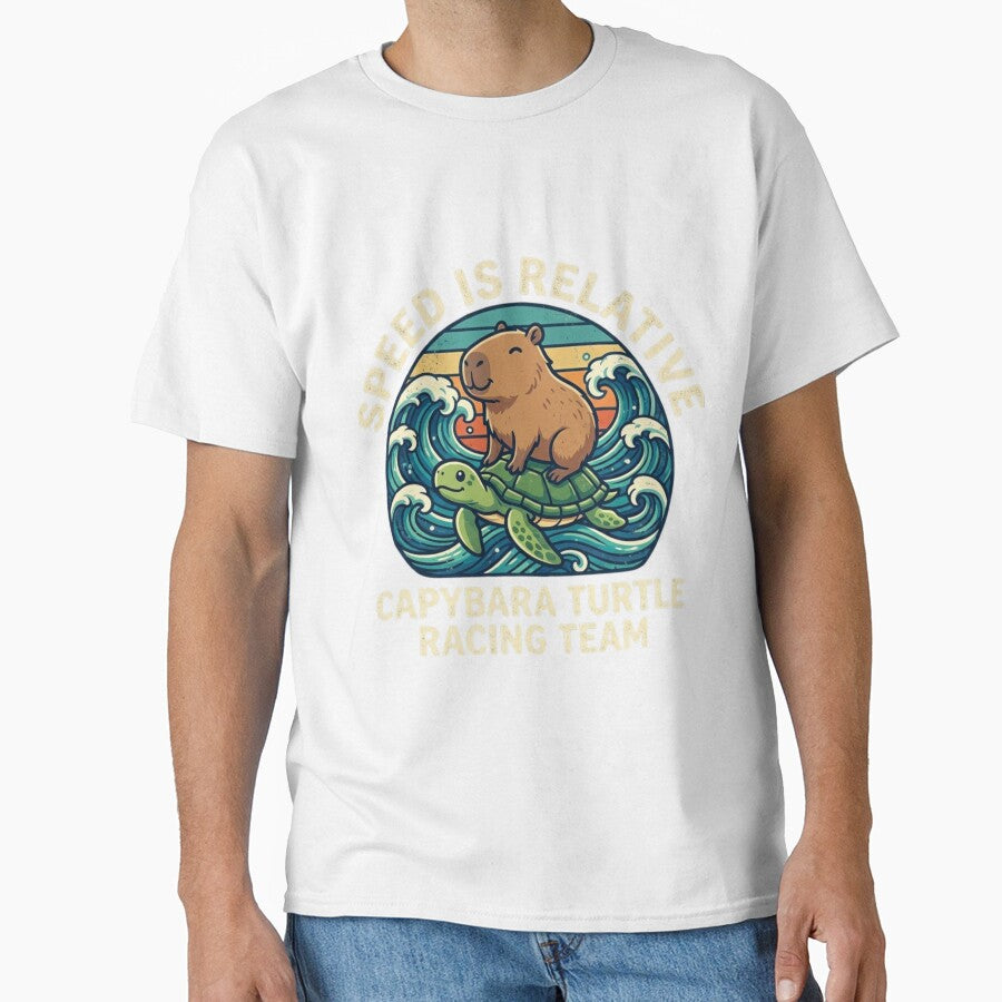 Retro Capybara Turtle Racing Team - Vintage Surf Wave by Wear Sculpt