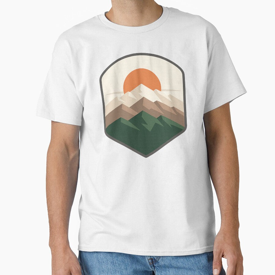 Minimal Mountain Sun Badge by Paninides