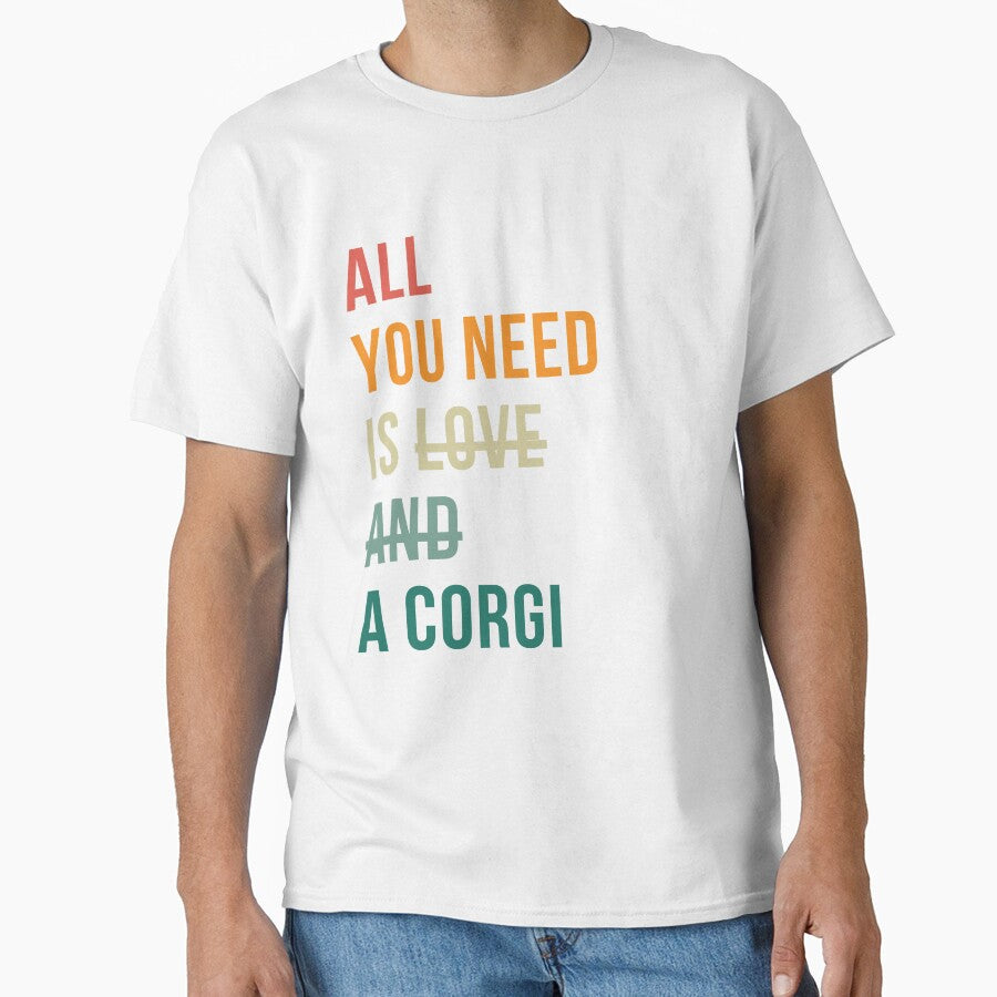 Retro all you need is love and a Corgi dog breed design by 29Bumblebee
