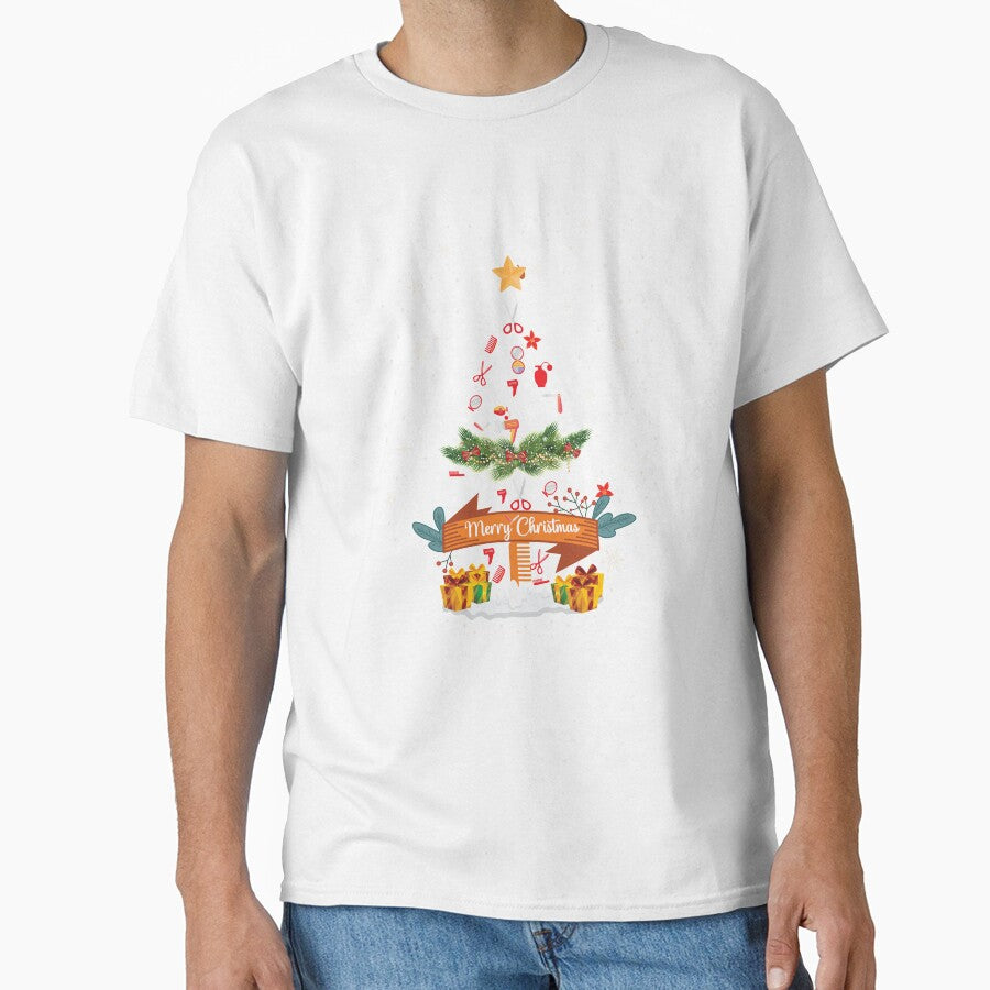 Hair Cutting Instruments with Christmas party design Funny Christmas Hairstylist by patroart