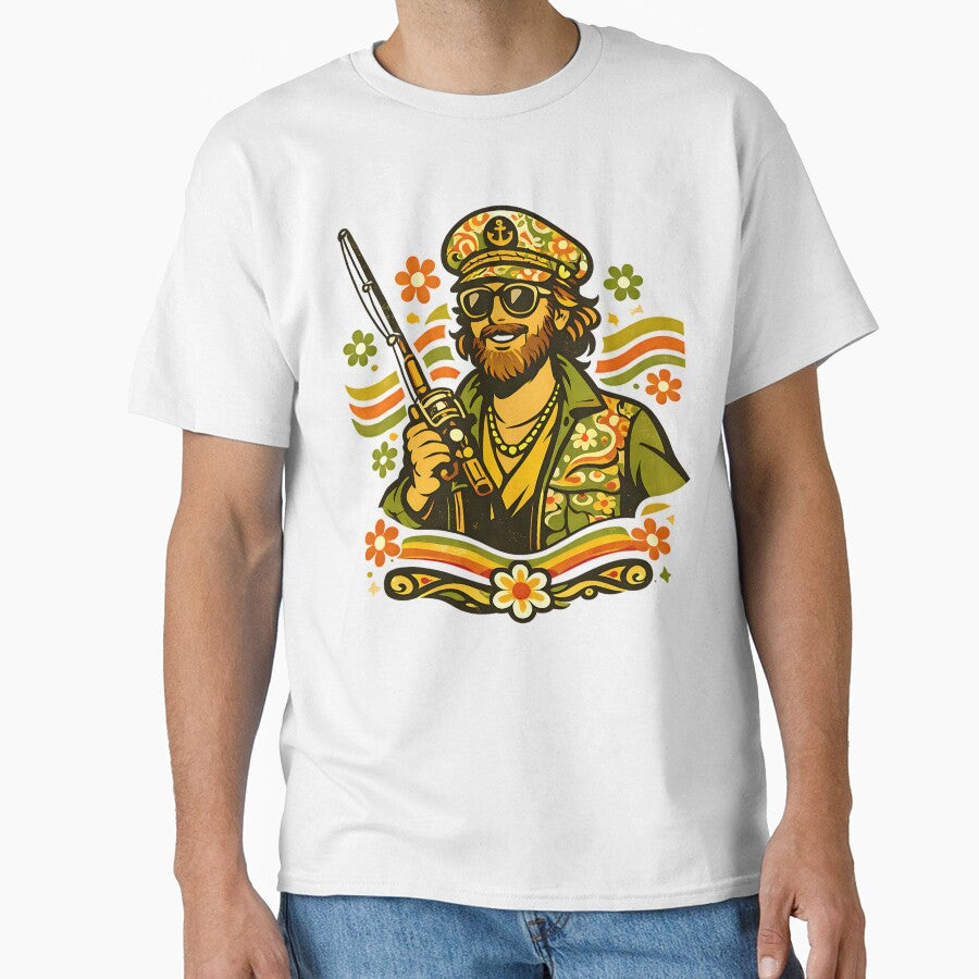 Groovy Captain Angler Retro Fishing Art by EimSol
