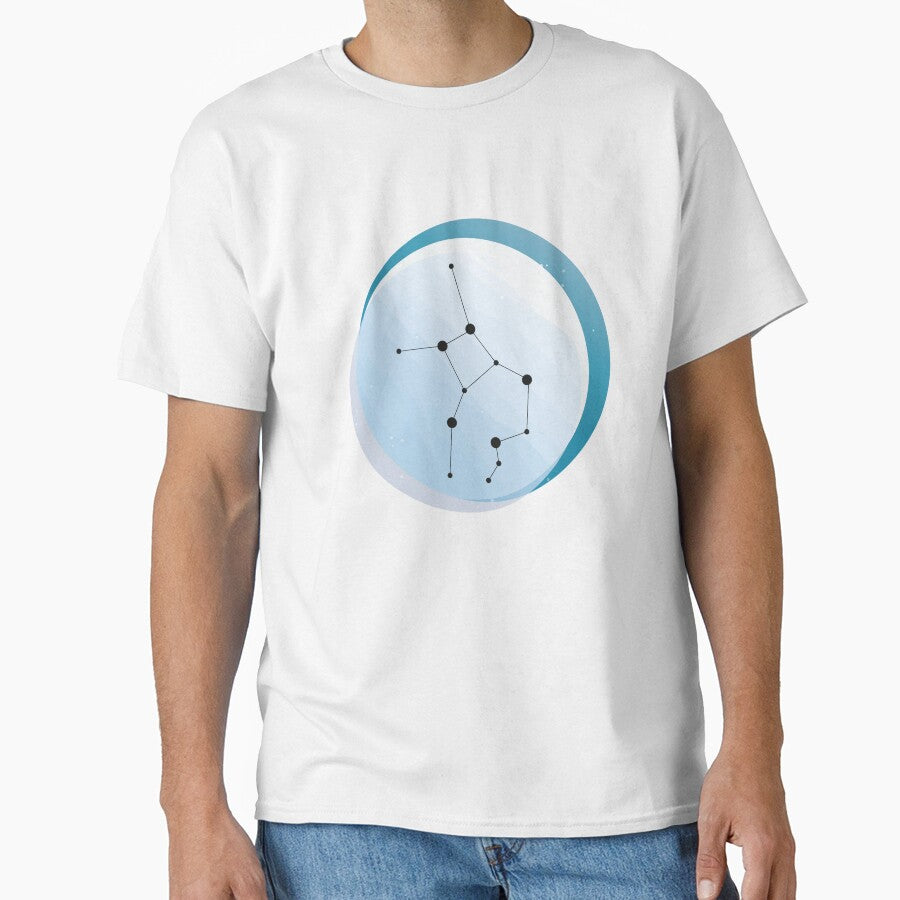 Virgo Constellation Art in Sky Blue Background Zodiac Element Colors by igashi