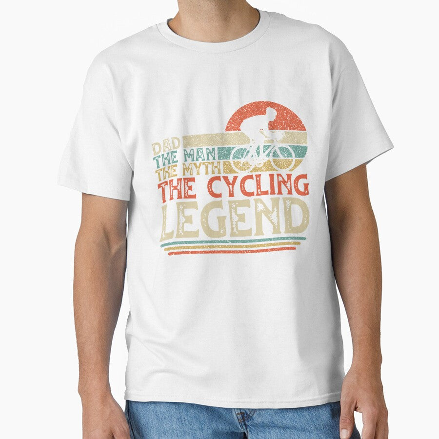 Vintage Cyclist Dad, Dad The Man The Myth The Cycling Legend by DreamColor